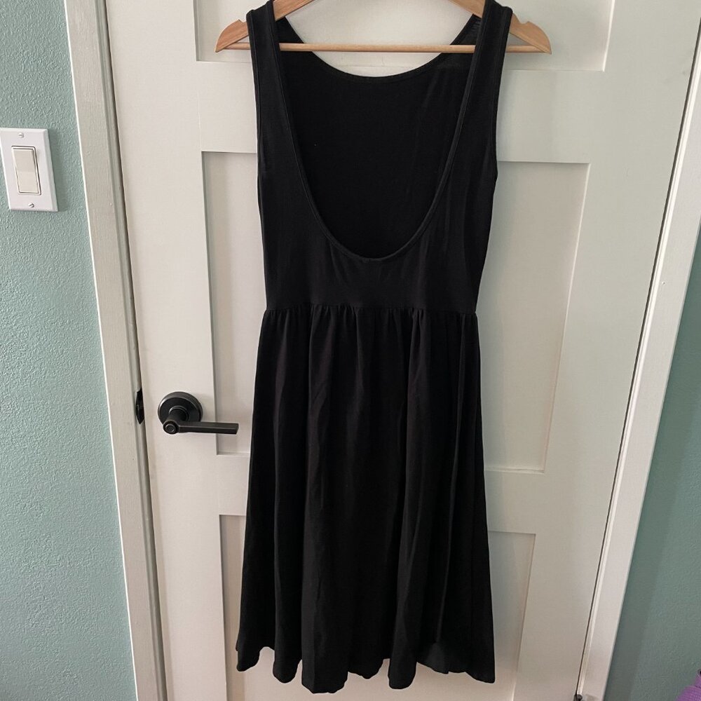 ASOS Black Casual Balletcore Cotton Dress with Low Back - Picture 2 of 8